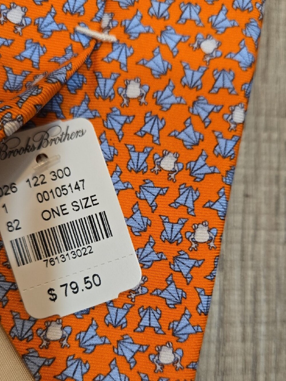 NEW! Brooks Brothers Orange & Blue Silk Tie! - Picture 4 of 4